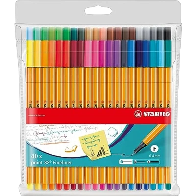 Afbeelding van STABILO point 88 Fineliner 0,4 mm Etui Met 40 Verschillende Kleuren