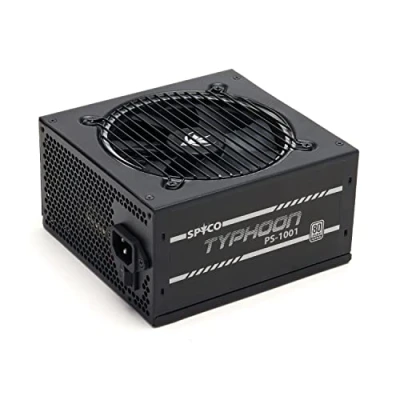 Afbeelding van SPYCO Typhoon PS 1001, Gaming PSU 1000W, 80 PLUS Platinum, Full Modular, Geruisloos, ATX, Super Silent ventilator, Condensatoren 105C, Flat kabels, PCIe 5.0 aansluiting, 5 jaar garantie