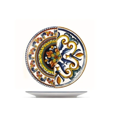 Afbeelding van H&amp;h set 6 piatti frutta positano in stoneware decorato cm 21