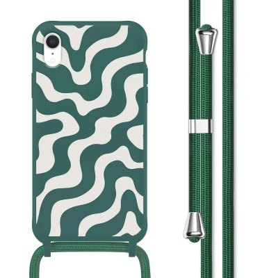 Afbeelding van Apple iPhone Xr Hoesje Siliconen en TPU (zacht) imoshion Softcase/Koordhoesje/Backcover Petrol Green Groovy Telefoonhoesje