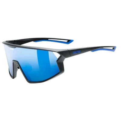 Afbeelding van uvex skyryse Sportbril voor volwassene sterke bescherming tegen zonnestraling contrastverhogend black matt/blue mirror one size
