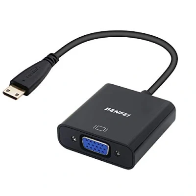 Afbeelding van mini HDMI naar VGA adapter, BENFEI vergulde adapter (mannelijk vrouwelijk) voor ultrabooks, notebooks, tablets, camera&#039;s en camcorders zwart