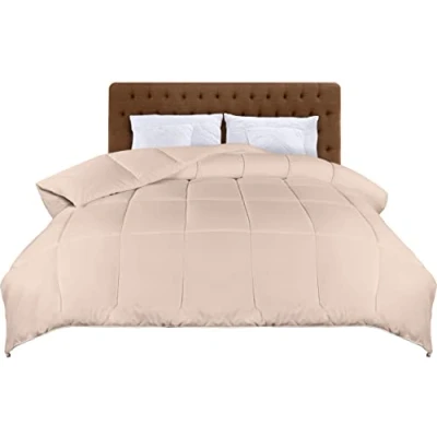 Afbeelding van Utopia Bedding Lichtgewicht dekbed 200x200 cm, Gewatteerd met Polyester vulling, Zacht zomerdekbed hoeklabels, Doos Gestikt Alternatief (Beige)