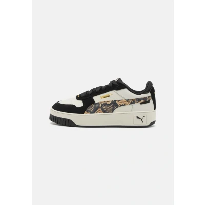 Afbeelding van Puma Carina Street Snake CHIC Sneakers laag, Dames, Maat: 37, Vapor gray/black/gold Leer en imitatieleer