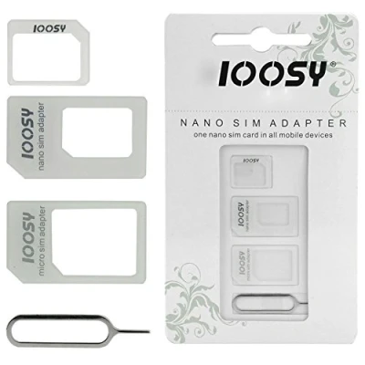 Afbeelding van Maxtech 3 in 1 (nano SIM op micro simkaart + kaart standaard nano naar standaard) adapterkit voor alle smartphones / Apple Samsung Sony HTC Nokia etc.