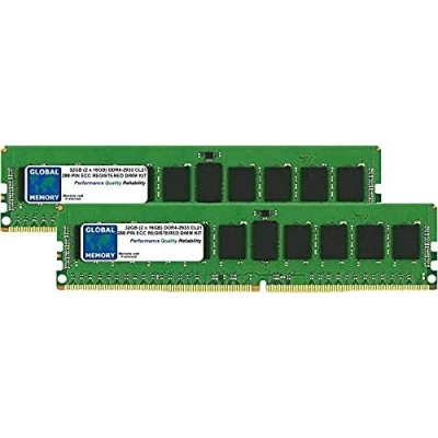 Afbeelding van 32GB (2 x 16GB) DDR4 2933MHz PC4 23400 288 PIN ECC GEREGISTREERD DIMM (RDIMM) GEHEUGEN RAM KIT VOOR MAC PRO (2019)