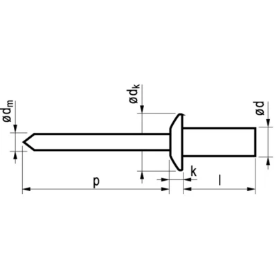 Afbeelding van Masterfix blindklinknagel 4.8x18mm platbolkop (Per 500 stuks)