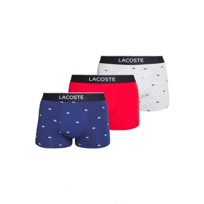 Afbeelding van Boxershort Lacoste Men Casual Navy Blauw / Gevlamd Grijs Rood (Set van 3) M