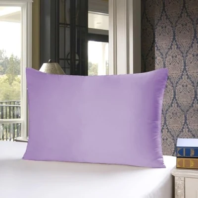 Afbeelding van townssilk Kussensloop, 100% zijde, pure moerbeizijde, 19 mm, dubbelzijdig, ter bescherming van haar en huid, verborgen ritssluiting, 1 stuk, 50 x 75 cm, blauw (Wisteria)