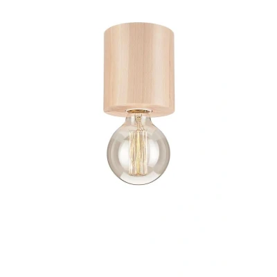 Afbeelding van Lamkur Plafondlamp Block hout rond, natuur