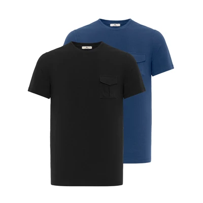 Afbeelding van dandalo 2 PACK Tshirt basic, Heren, Maat: 3XL, Black indigo