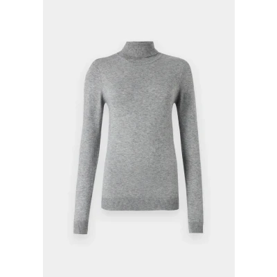 Afbeelding van Object Dames Objthess L/S Rollneck Knit Pullover Noos Gebreide Trui, Medium grijs (grey melange), XS