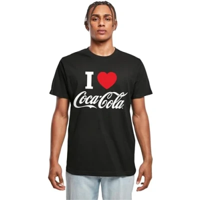 Afbeelding van Merchcode COCA COLA I LOVE COKE Tshirt print, Heren, Maat: 4XL, Black