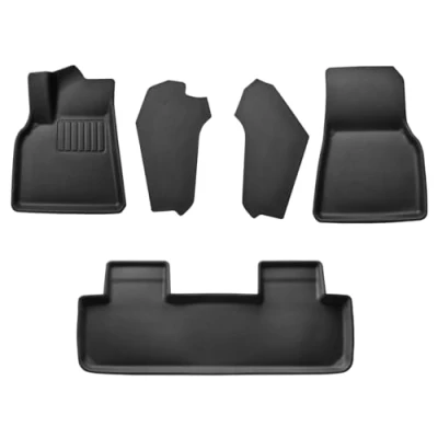 Afbeelding van Spigen Tesla Model Y Vloermatten, Complete Set, All Weather Antislip Binnenmatten, Waterdicht en Hoogwanding, Krasbestendig Antislipmatset 5 Stuks Compatibel met