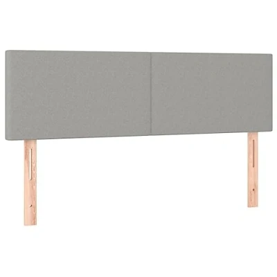 Afbeelding van vidaXL Hoofdborden 2 st 72x5x78/88 cm stof lichtgrijs, hoofdeinde, houten bedonderdeel, hoofdbord, slaapkamermeubel, bedaccessoire