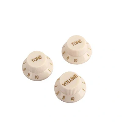 Afbeelding van Alnicov Gitaar Controle Knoppen 1 Volumn 2 Tone Past Metrische Potten Compatibel Voor Fdstrat Stratocaster Stijl Elektrische Onderdelen. (Romig Geel)