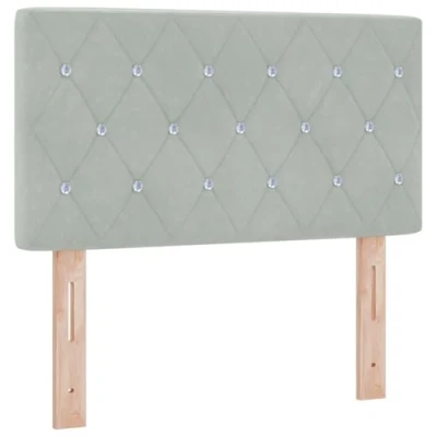 Afbeelding van vidaXL Hoofdbord Kristalknop Ge tuft Lichtgrijs 80 cm Velvet