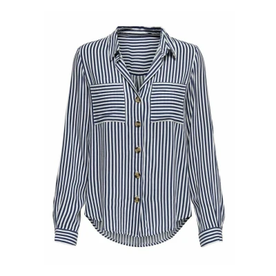Afbeelding van ONLY Asmin Overhemdblouse, Dames, Maat: Small, Peacoat