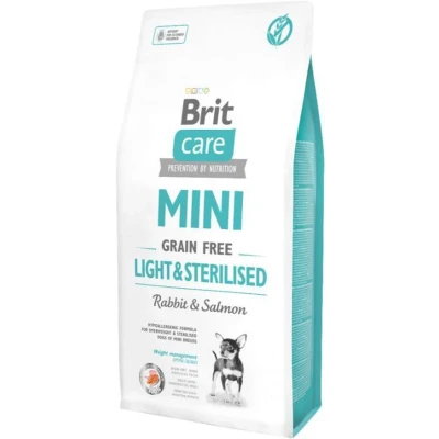 Afbeelding van Brit Care Grainfree Mini Light &amp; Sterilised Rabbit Salmon 7 kg Hond