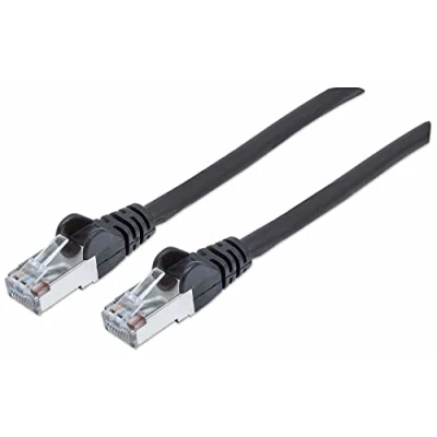 Afbeelding van Intellinet Netwerk Patchkabel, Cat5e, 0,25 m, CCA, U/UTP, PVC, Vergulde Contacten, Snagless Cat7 kabel/Cat6A stekkers, koper, S/FTP, LSOH 5 m Zwart