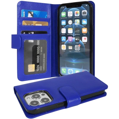 Afbeelding van Cadorabo Hoesje geschikt voor Apple iPhone 13 PRO MAX in NEPTUNUS BLAUW Beschermhoes met magnetische sluiting en 3 kaartsleuven Book Case Cover Etui