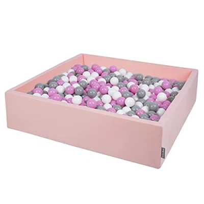 Afbeelding van KiddyMoon Schuim Ballenbak Voor Kinderen Met Ballen Ø 7 Cm Gemaakt In EU, Roze:Grijs Wit Roze,120X30cm/300