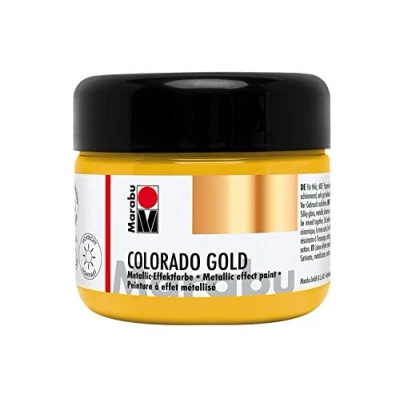 Afbeelding van Marabu 12640025784 metallic effectverf, Colorado goud 225 ml, op waterbasis, lichtecht, weerbestendig, sneldrogend, om te kwasten en stippen absorberende ondergronden