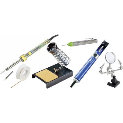 Afbeelding van TOOLCRAFT Adjustable Starter Set Soldeerboutset 230 V 60 W Potloodvorm +200 +450 C Incl. soldeertin, soldeerpunt, uitrusting,
