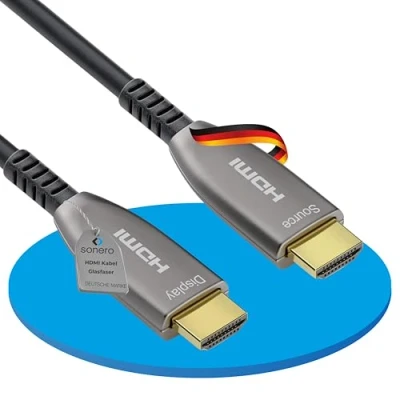 Afbeelding van Sonero 20m HDMI kabel 2.0b, glasvezel hybride, UHD 2160P, 4K60Hz, 4:4:4, HDR, 18Gbps, zwart