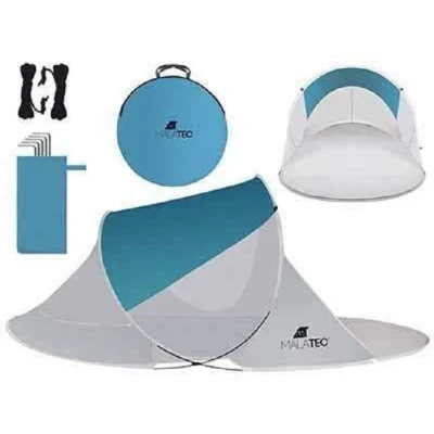 Afbeelding van Trizand Strandtent 220x120x90cm turquoise grijs