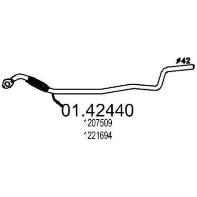 Afbeelding van MTS 01.42440 Uitlaatpijp 2140mm voor middendemper FORD: FIESTA 5