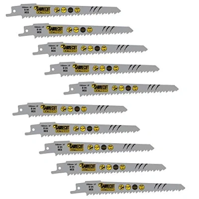 Afbeelding van 10 x SabreCut SCRS644D_10 150 mm 6 TPI S644D Reciprozaagbladen voor snel zagen van hout Compatibel met Bosch Dewalt Makita en vele anderen