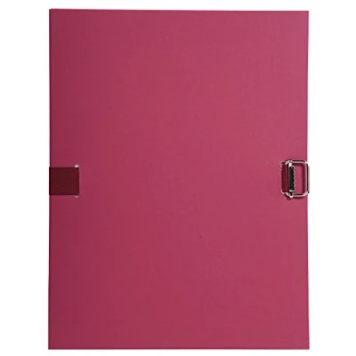 Afbeelding van Exacompta Ref. 724E Doos met 1 map uitbreidbare rug van gekleurd canvaspapier uitschuifbaar tot 13 cm formaat 24 x 32 voor documenten op A4 kleur bordeaux