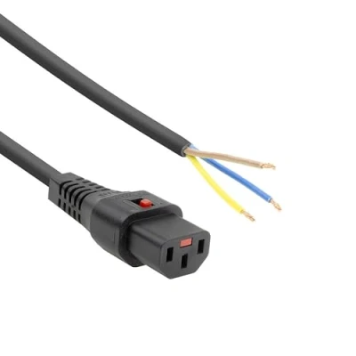 Afbeelding van ACT AK5082 230V Stroomkabel C13 Lockable /Open End Zwart 3 meter