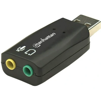 Afbeelding van Manhattan Hi Speed USB 3 D Audio Adapter 2.1 Externe geluidskaart koptelefoonaansluitingen