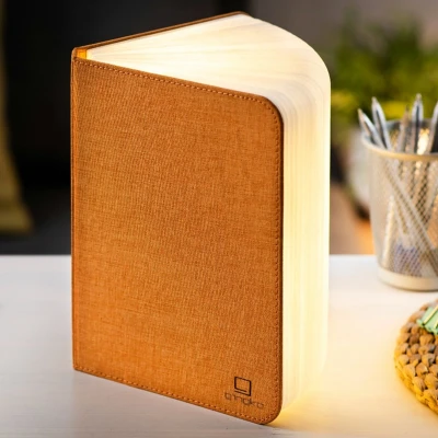 Afbeelding van Gingko Smart Booklight Linnen Lamp Oplaadbaar Oranje