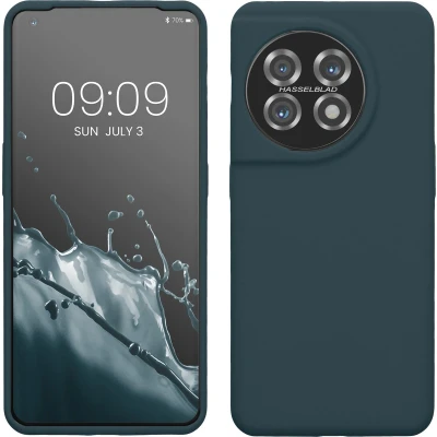 Afbeelding van kwmobile telefoonhoesje geschikt voor OnePlus 11 Hoesje met siliconen coating Smartphone case in leisteen