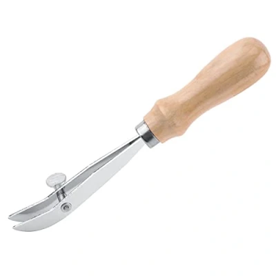 Afbeelding van Verstelbare Lederen Edger Creaser met Houten Handvat Professionele Rand Druk Skiën Werken Tool voor DIY Craft