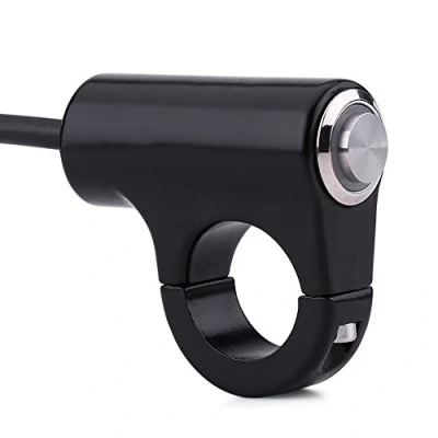 Afbeelding van Keenso Weerbestendige 22 mm stuurschakelaar van aluminiumlegering, aan /uitschakelaar voor remlicht, mistlampen en nog veel meer, Standaard, B Style Self Locking Button With Light