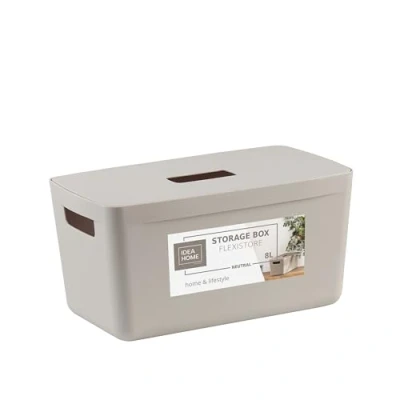 Afbeelding van IDEA HOME opbergdoos, kunststof, organizer, box, manden, kunststof box voor badkamer, rek met deksel, 8 l