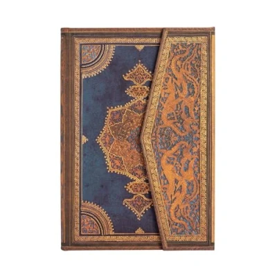 Afbeelding van Notitieboek Paperblanks Safavid Indigo Mini Wrap Gelinieerd