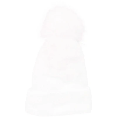 Afbeelding van Winter muts dames met omslag en pompon fleece binnenkant