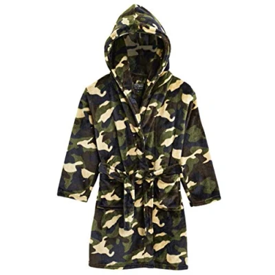 Afbeelding van CityComfort Badjas Jongen, Zachte Fleece Badjas, Camouflage Badjassen Met Capuchon, Jongen Kamerjas, Kids Dressing Gown, Warme Ochtendjassen. Cadeau (Grijs Camo, 7 8 jaar)