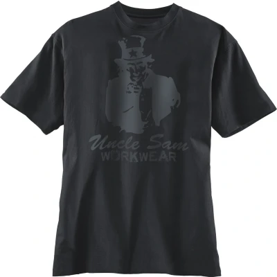 Afbeelding van Uncle Sam WORKWEAR T shirt met ronde hals en opdruk antraciet/zwart maat L