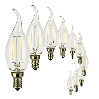 Afbeelding van SUNSEED 10X GLOEIDRAAD LED VLAM LAMP E14 2W VERVANGT 25W NEUTRAAL WIT 4000K