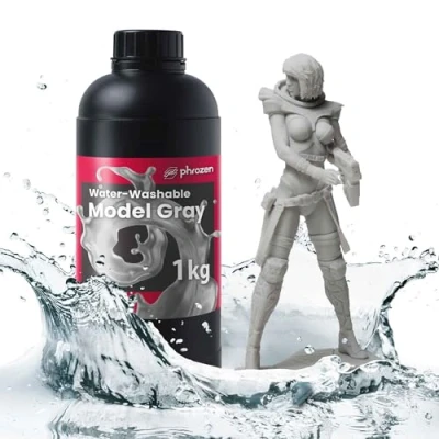 Afbeelding van Phrozen Waterwasbare 3D Printer Resin 405nm Standaard hars voor LCD/MSLA/DLP UV Uithardend, gemakkelijk te printen Grijs (1kg)