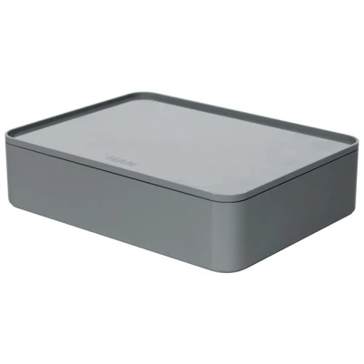 Afbeelding van Han Ha 1110 19 Smart Organiser Allison Box Met Binnenschaal En Deksel Graniet Grijs, Stapelbaar