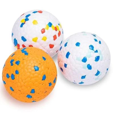 Afbeelding van Nobleza Hondenbal, set van 3, interactief hondenspeelgoed, duurzame en elastische rubberen bal, geschikt voor kleine, middelgrote grote honden, Ø 6,3 cm