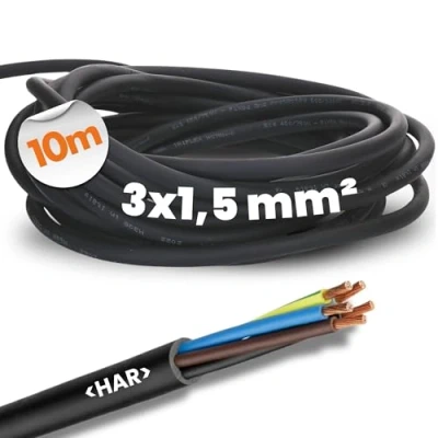 Afbeelding van LAPP 1600103 1 Rubberkabel H07RN F 3 x 1.5 mm² Zwart per meter