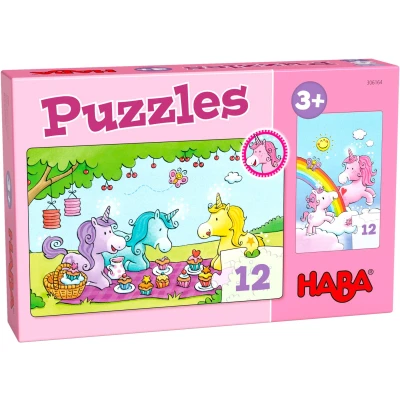 Afbeelding van Haba 2 in 1 puzzel Eenhoorn Rosalie 2x12 stukjes